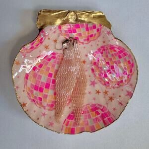 Pink Disco Seashell Trinket Jewelry Dish